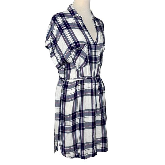 Rails Haley Orchid Plaid Button Down Dress SZ M - Picture 5 of 8